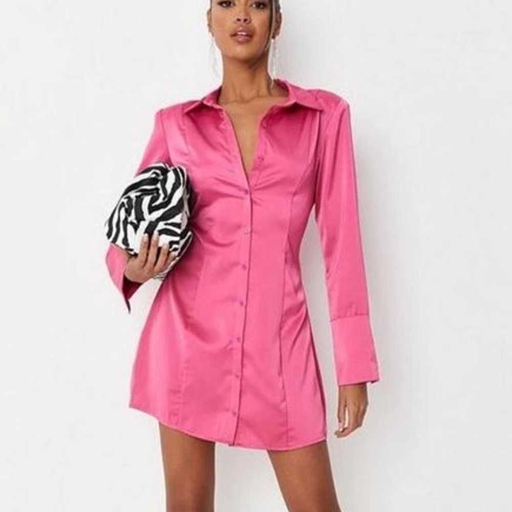 Missguided Vibrant Pink Mini Dress